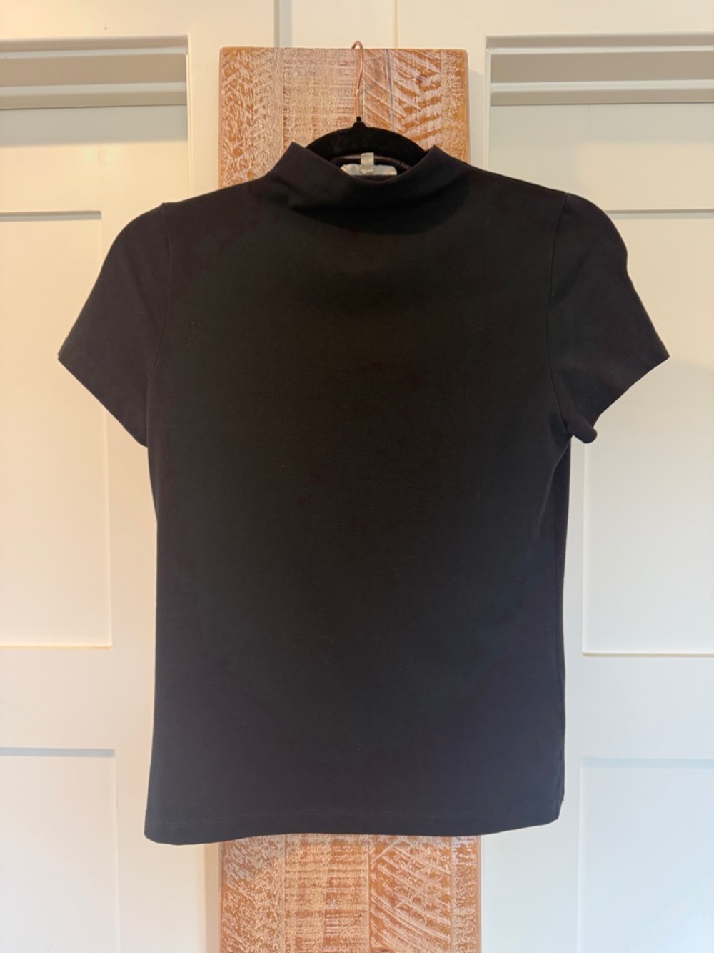 Madewell Black Mock-Neck Short Sleeve Tee